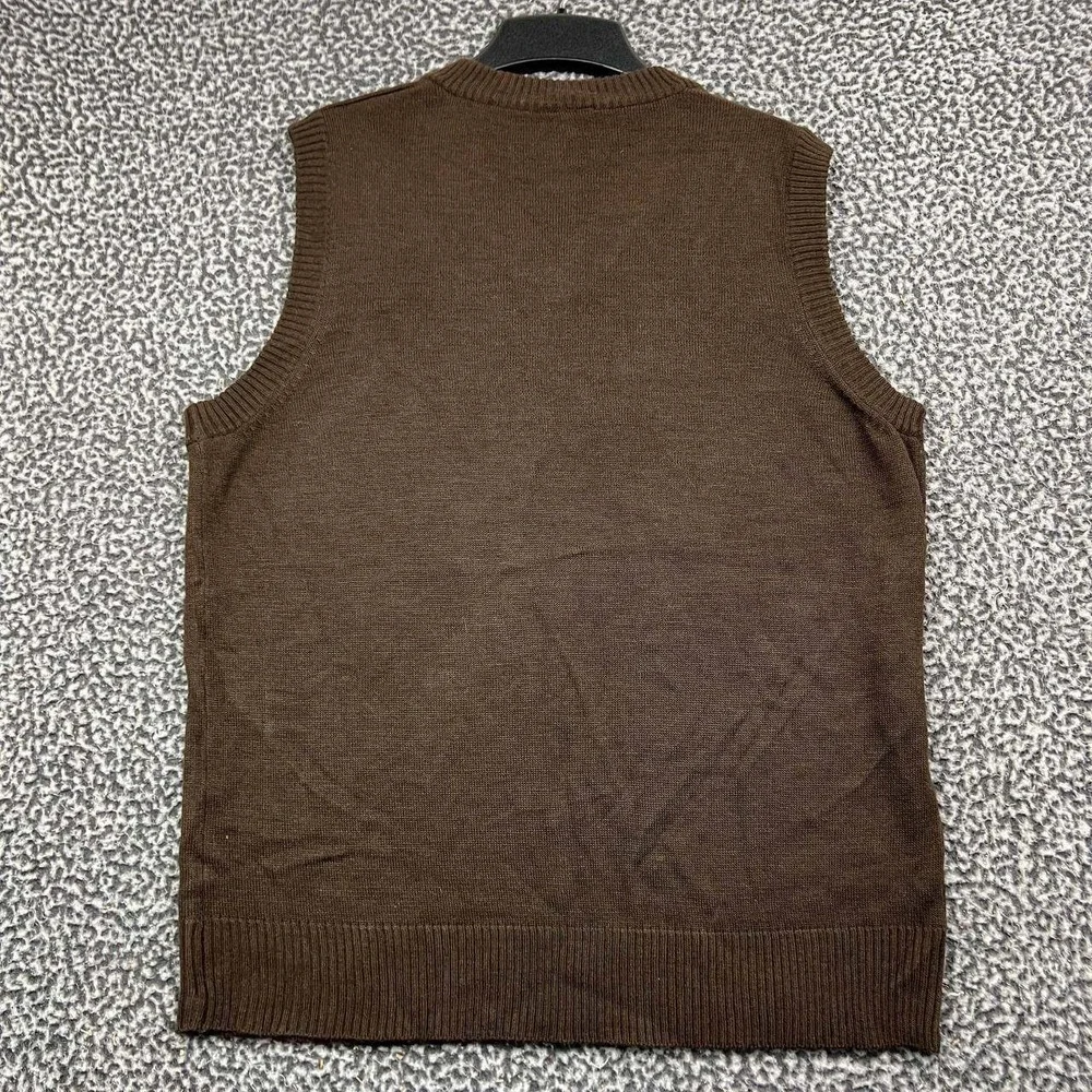 Southpole Sweater Vest Men Large Brown V-Neck Acrylic Knit Sleeveless L